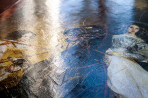 Фрагмент репродукции покрытый моделирующим гелем "Карл Павлович Брюллов — Всадница"