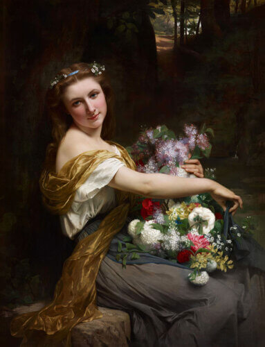 Девушка с букетом цветов (Дионисия) - Пьер Огюст Кот